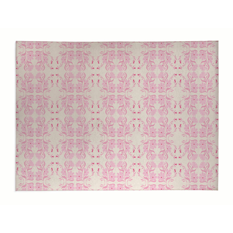 Tapis de bureau Groovy Flowers, L 36 po x P 60 po, Rose