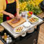 Table de four à pizza d'extérieur 20 po x 30 po, table de barbecue en acier inoxydable avec armoire de rangement et roulettes, station de préparation pour barbecue et cour arrière-134050911