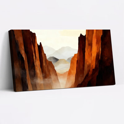 «Desert Canyon Landscape», ensemble de 1 reproduction d'art sur toile tendue