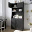 Armoire de rangement 71 po avec station de charge, 2 prises et 1 port USB 1Type-C, garde-manger avec 2 armoires, 1 grand tiroir de rangement et 1 grand comptoir
