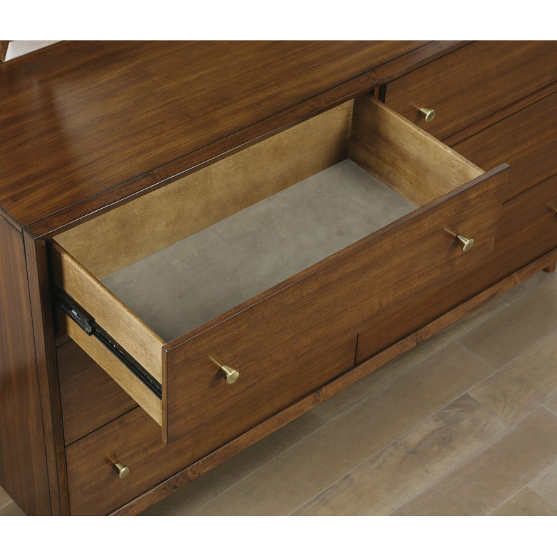 Flossmoor 6 Drawer 58'' W Solid Wood Double Dresser