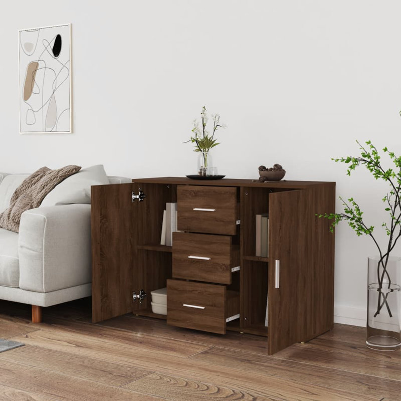 Buffet vidaXL Buffet rectangulaire en bois d'ingénierie, Chêne brun