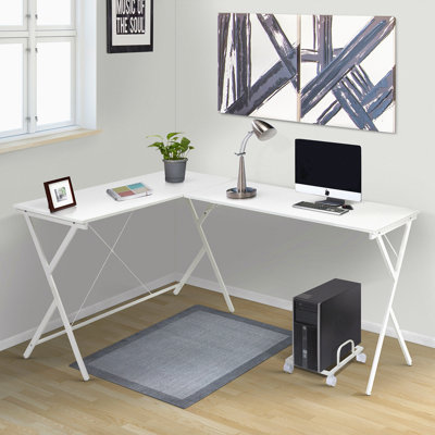 L-Shaped Computer Desk With CPU Holder
