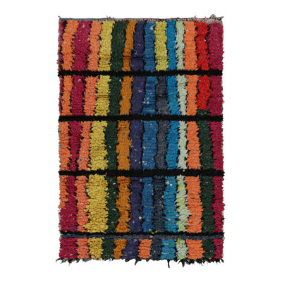 Rug & Kilim One-of-a-kind 3' X 4'9" Area Rug In Blue/ Red/ Pink/ Orange/ Green In Blue;red;pink;orange;green