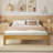 Solid Wood Bed Frame with Slatted Support, No Springs Required, Easy Assembly, Sturdy Center Leg-1874110819-1874110817