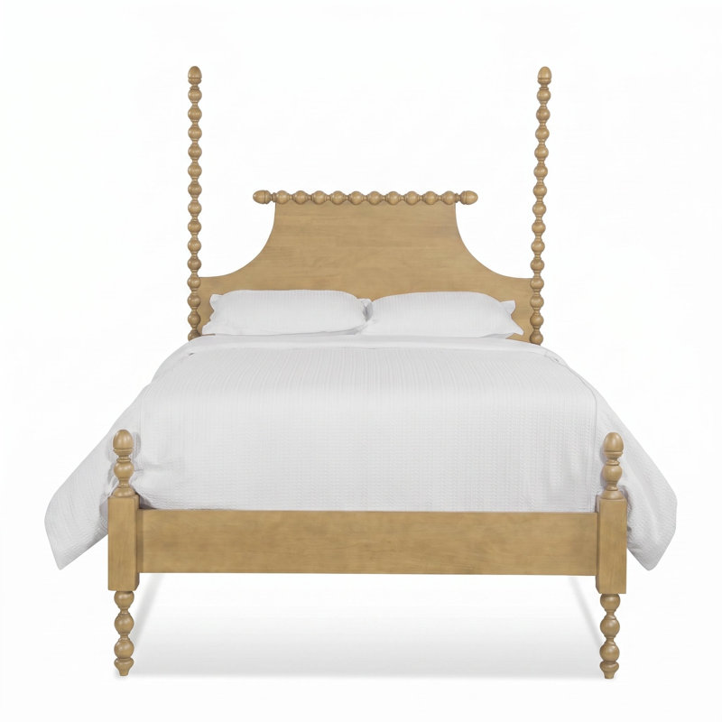 Mary Spindle Four Post Bed, Queen, Pumice