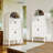 71" Tall Arched Fluted Storage Cabinet, Modern Arched Pantry Cabinet with 4 Tier Shelves-2097648454