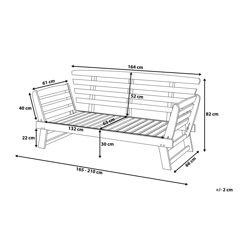 Zelda Solid Wood Eucalyptus Outdoor Bench