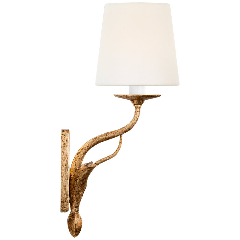 Amalfi 15" Sconce in Milano Gold with Linen Shade