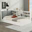 Lit plateforme en bois avec tête de lit, tablettes et 2 tiroirs-860416085