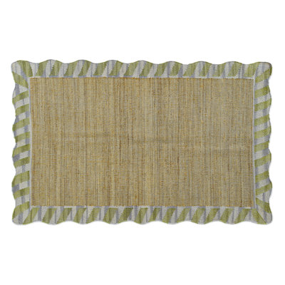 Jute Scalloped Purple and Green Rug