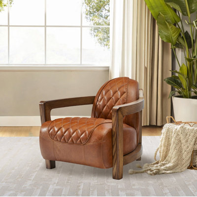 Chaise avec accoudoirs en bois massif Ethan