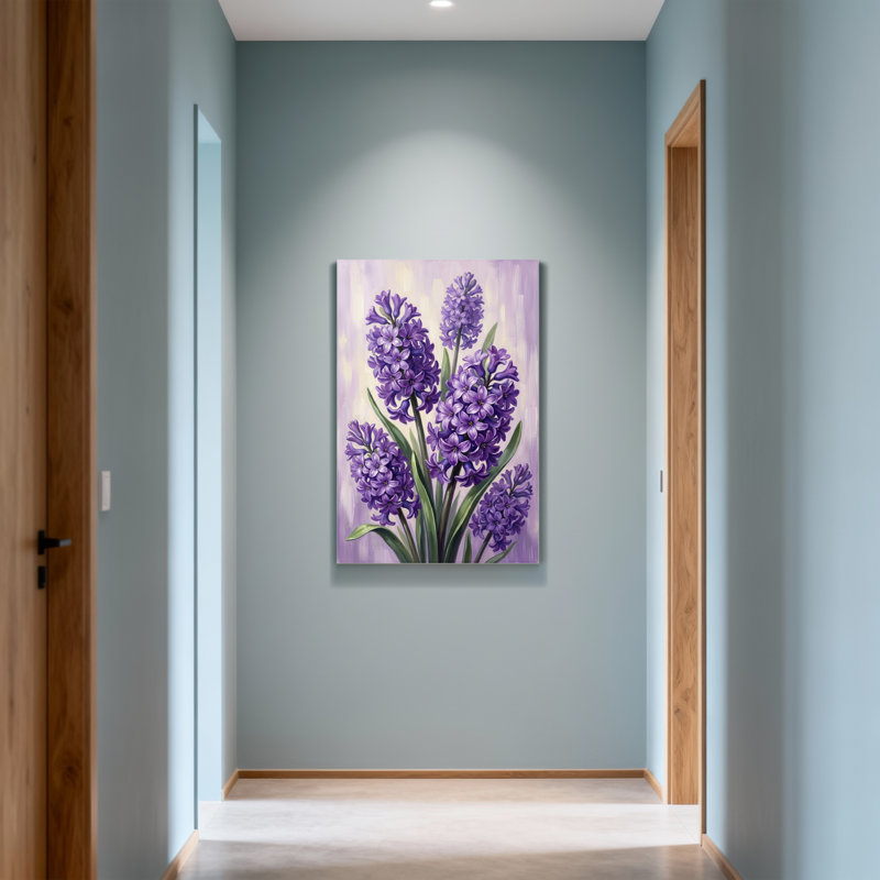 Plantes et fleurs jacinthe mauve sur toile