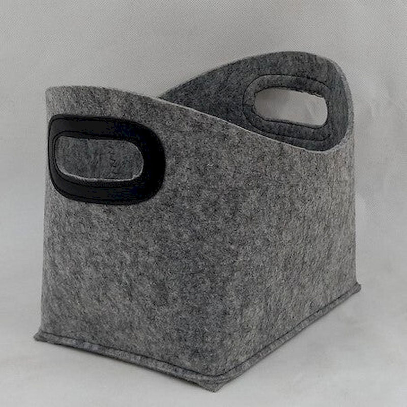 Red Barrel Studio® Fabric Decorative Bin, Gray/Black