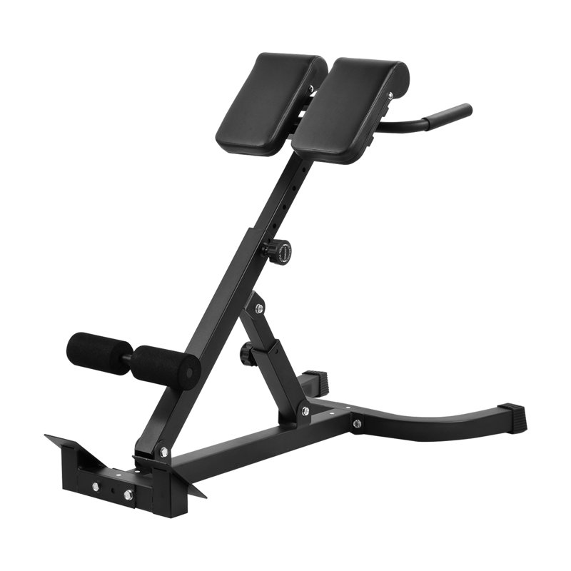 Fauteuil romain, fauteuil romain hyperextension pliable avec extension du dossier, banc de gymnastique à la maison pour l'entraînement des fessiers et des abdos, inclinaison de réglage optionnelle et équipement d'exercice multifonctionnel