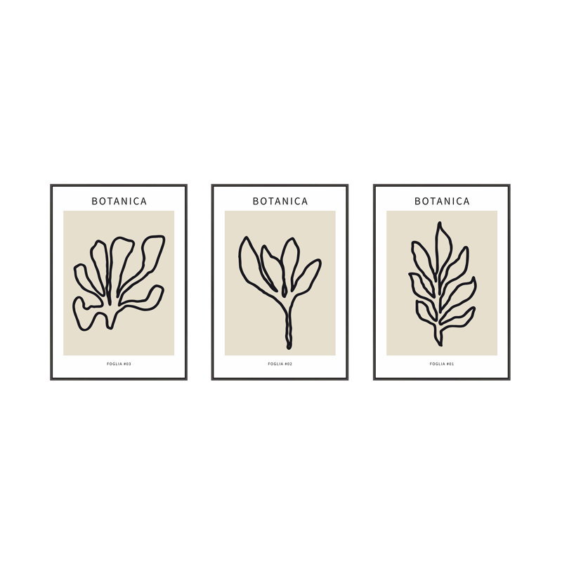 Foglio Botanica, Black Framed Canvas, 50" H x 105" W x 1.25" D