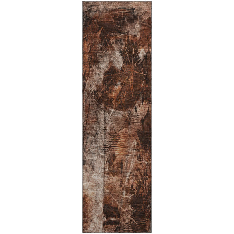 Premium Machine Washable Cerrito AMF560 Paprika Rug, Runner 2'3" x 7'6"