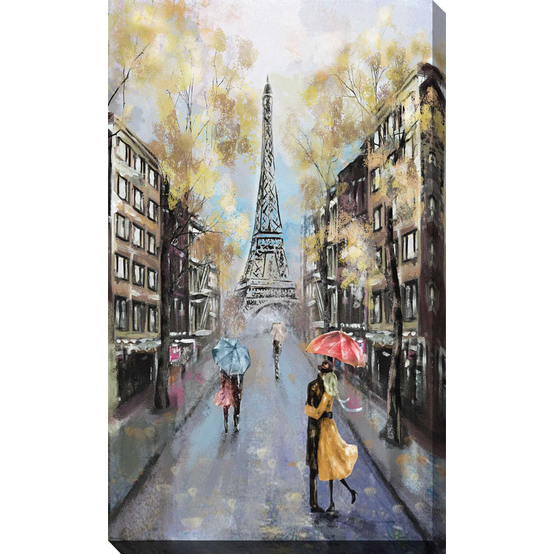 «Paris Rain», impression sur toile tendue, H 30 po x l 18 po x P 1 po