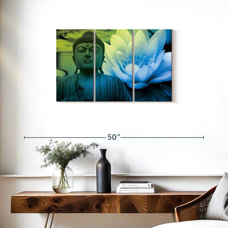 Adella Buddha Meditation Lotus, 20" H x 33" W