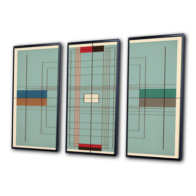 " Vintage Mid-century Graphics IV " 3 - Pieces