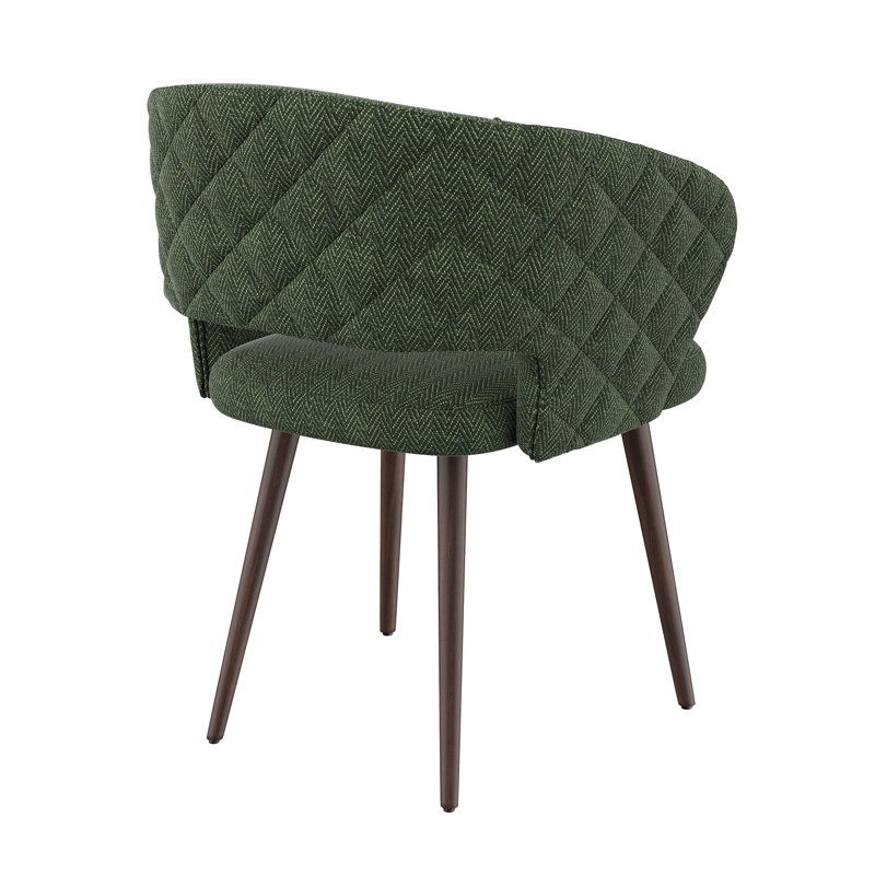 Ginnie 19.09'' H Tufted Fabric Upholstered Side Chair, Green, Brown