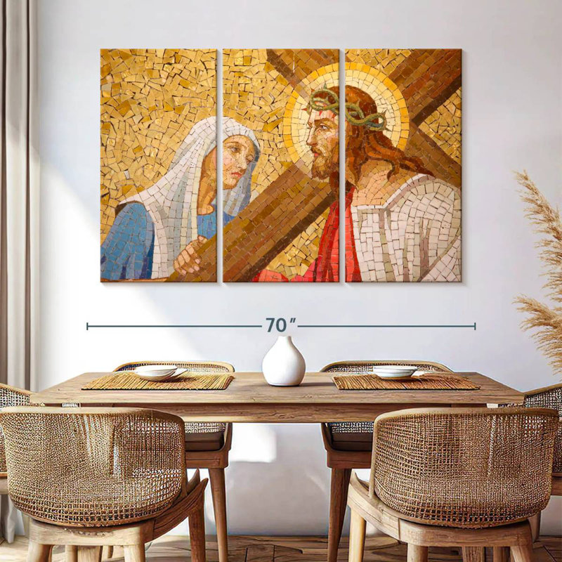 Adella, Jésus-Christ et Marie, mosaïque, H 42 po x l 65 po