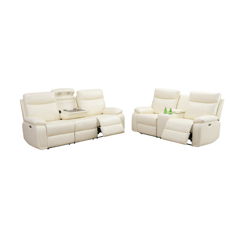 Canapé de salon inclinable 2 pièces en cuir végétalien Sterling Sterling Vegan