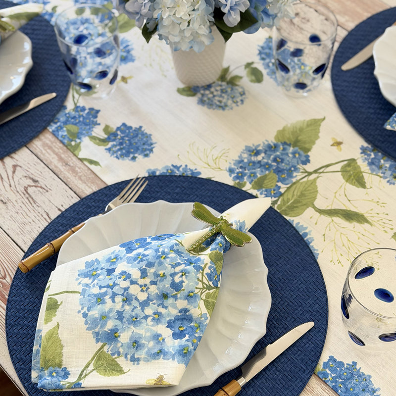 Hydrangea Blue 21" Napkin