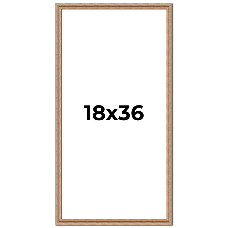 Javarious Beige Solid Wood Single Picture Frame, 18" W x 36" H