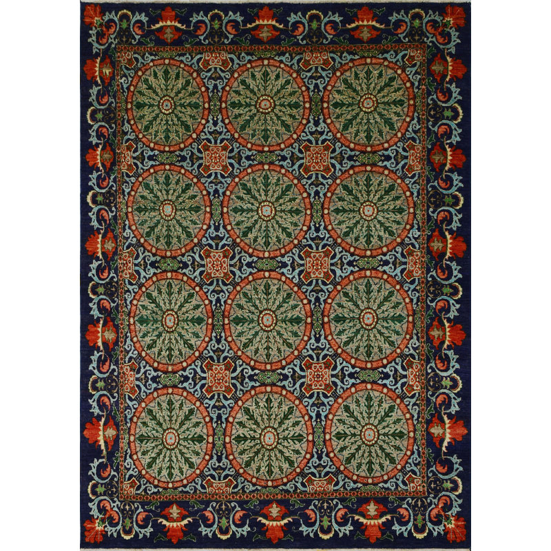 Tapis de zone noué la mauve 8 pi x 10 pi 6 po one-of-kind Alvey