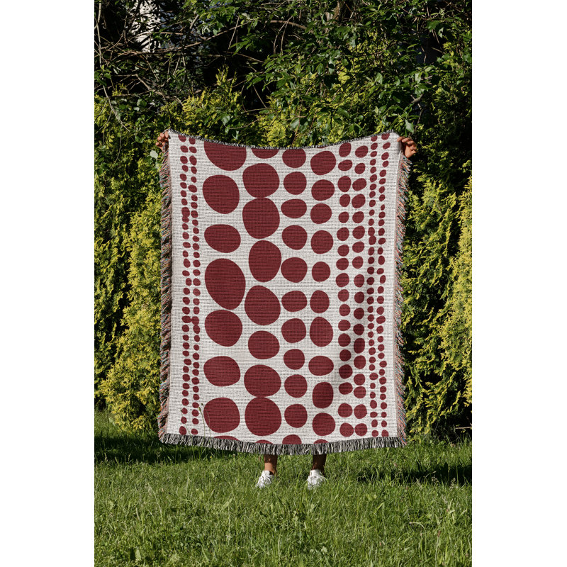 Jeté en coton Ajani, 50x60, Rouge