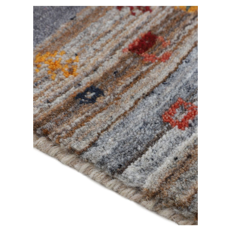 Gabbeh Vida Handwoven Wool Beige Rug, Rectangular 300cm x 400cm