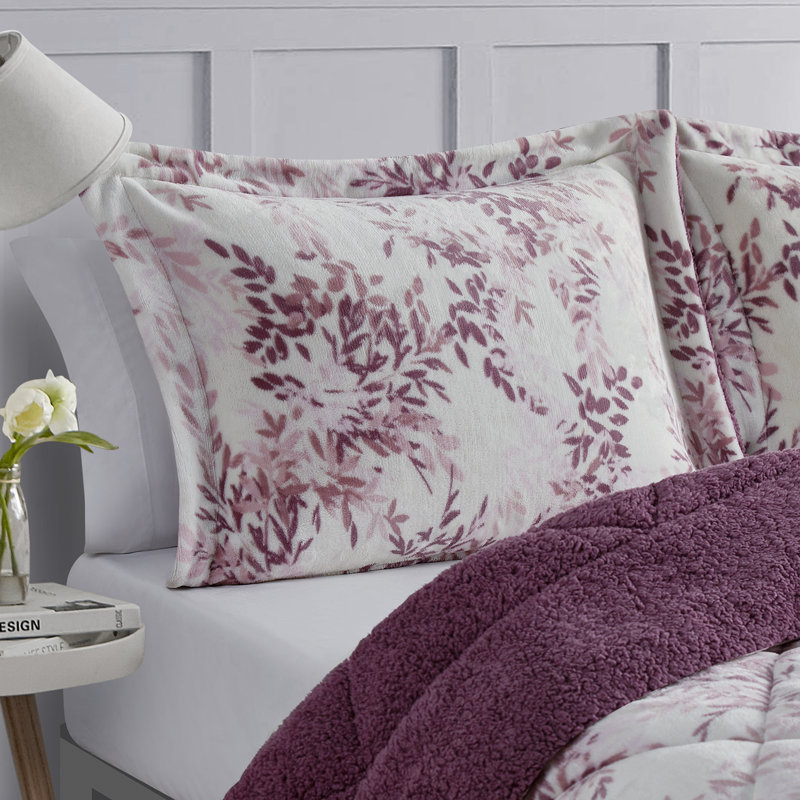  Ensemble d'édredon en molleton / sherpa ultra mauve Cedilly COURT Sicilly Mauve