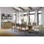 Table de salle à manger rectangulaire extensible de 203 cm (80 po), 203 cm (80 po) L x 107 cm (42 po) l x 76 cm (30 po) H, bois massif et MDF, 1 ensemble (2 boîtes), couleur blé, placage en chêne blanc américain