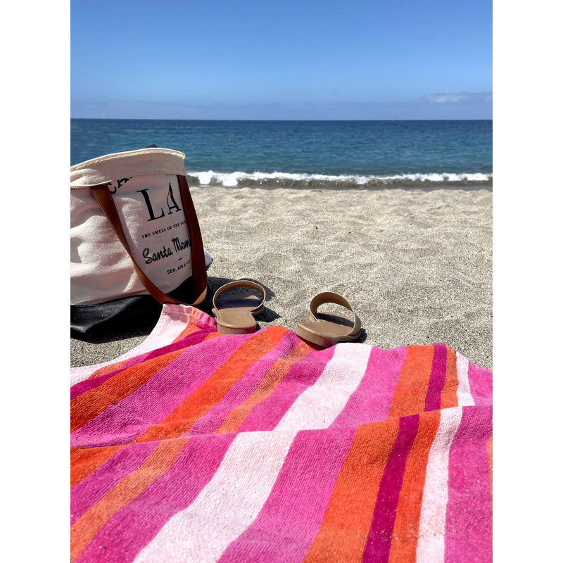 Evamaria Stripe Beach Towel Single, Pink