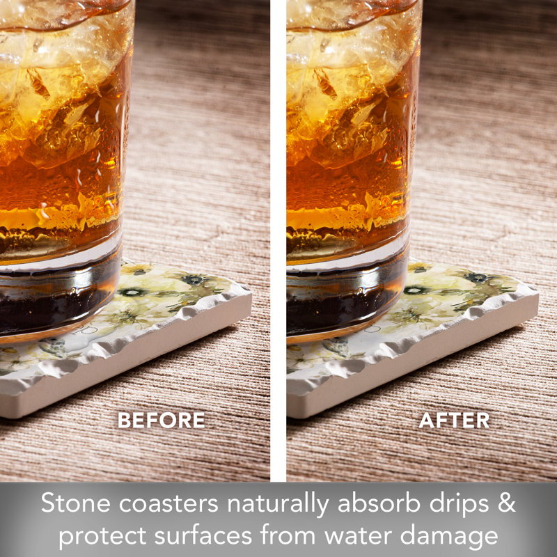 Sunny Scriptures 4-Pack Assorted Tumbled Tile Coasters