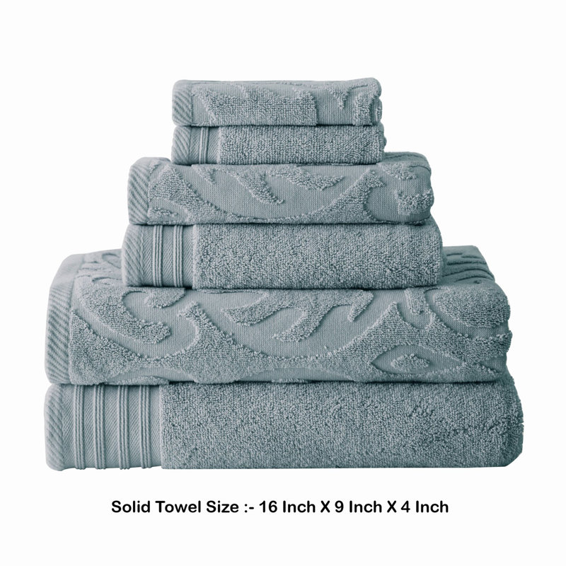 Ensemble de 6 serviettes en coton égyptien, Bleu gris