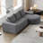 Boneless 99-Inch Chenille Cloud Curved Sectional Sofa With Chaise, L-Shaped Modern Upholstered Sectional Sofa With Three Modules, Sectional Sofa For Living Room And Bedroom, No Assembly Required-1216623064