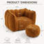 Pouf poire jaune en chenille avec repose-pieds pour adultes - Grand pouf en mousse à mémoire de forme-261219411