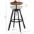 Bar Stools, Round Bar Chairs With Sturdy Metal Frame, Set Of 2 Industrial Bar Stools, Height Adjustable, Kitchen Breakfast Bar Stools, For Bar, Dining Room, Rustic Brown And Black Bahr0701