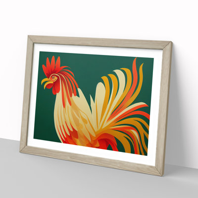Incredible Rooster Abstract 1 Piece Single Picture Frame Wall Art