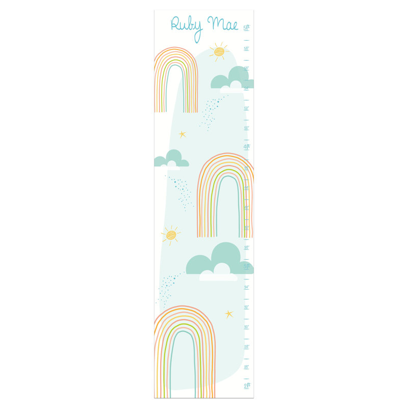 Tableau de croissance personnalisé Sageville Rainbows and Clouds, Vert, Oui