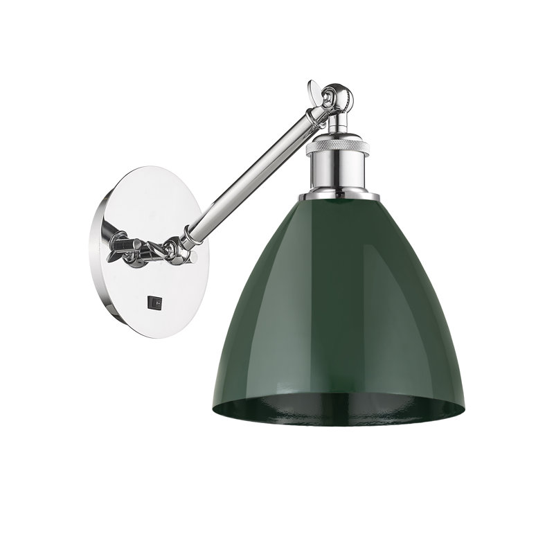 Applique murale en acier 1 lumière, Vert, Chrome poli