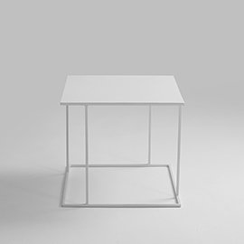 Prue Frame Coffee Table, H45 x L50 x W50cm, White