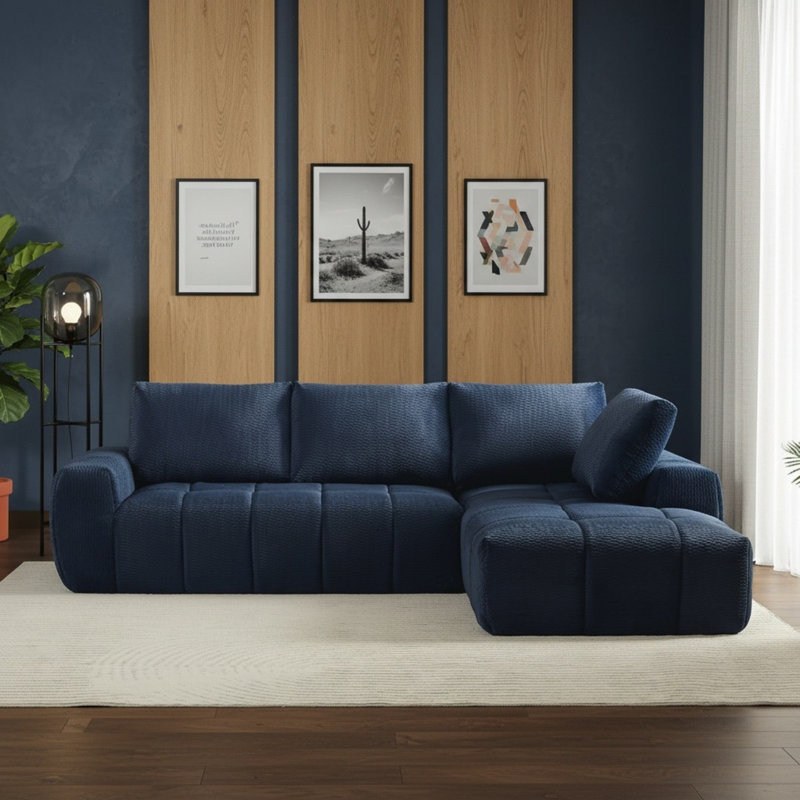 Canapé modulaire surdimensionné en L FAUX FUR, Méridienne orientée à droite