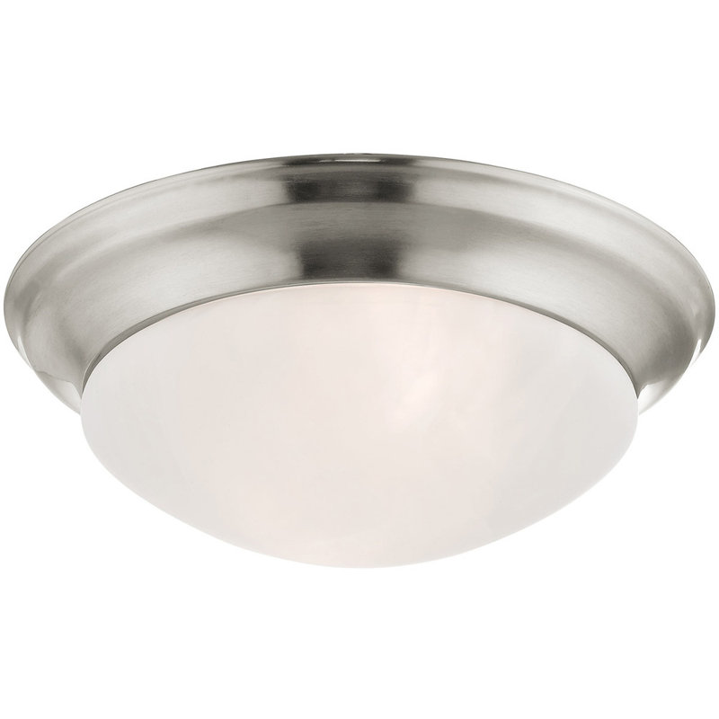 Patternsin Glass Flush Mount, Brushed Nickel