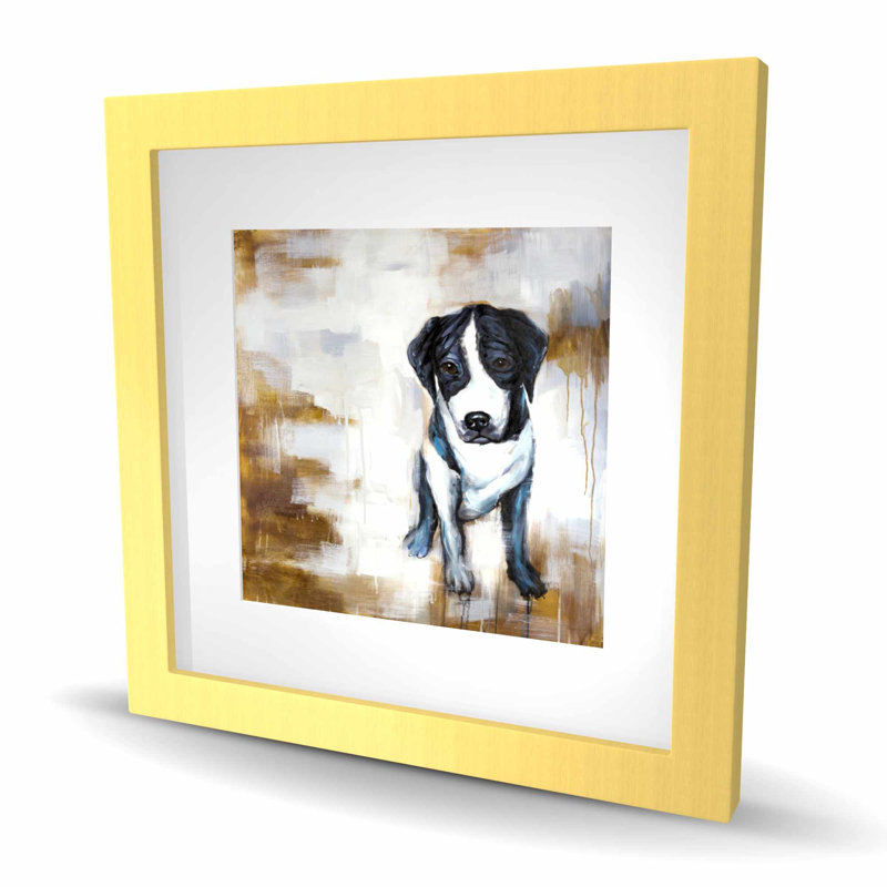 Chien assis - décor de salon noir mat, H 16 po x l 16 po, Doré