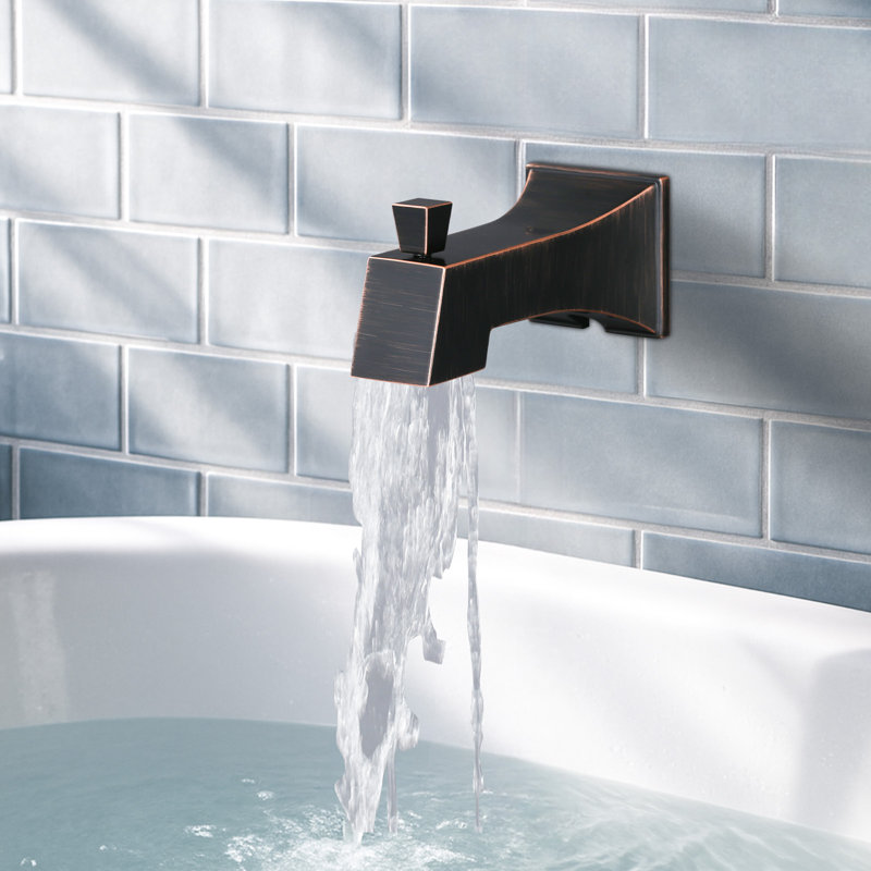 Bec de baignoire avec connexion universelle et inverseur extractible en bronze huilé, Bronze frotté à l'huile