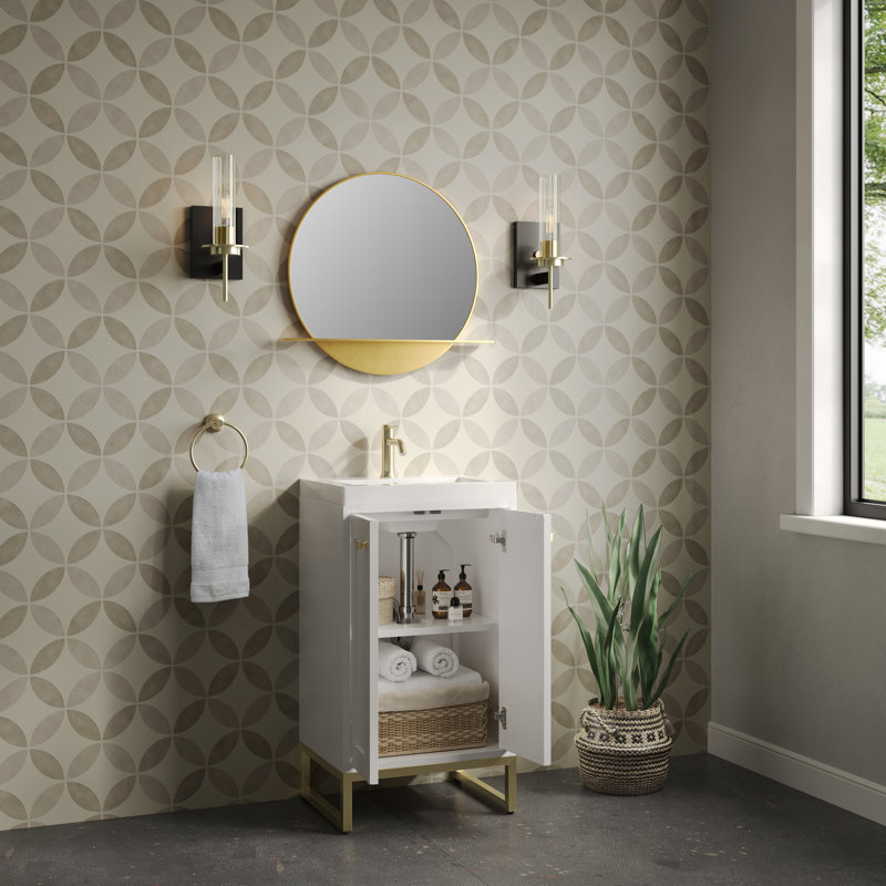 Chianti 20'' W Single Vanity, Radiant Gold, Glossy White