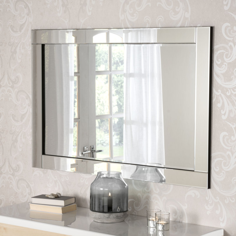 Maura Glass Flat Wall Mirror, 120cm H x 80cm W